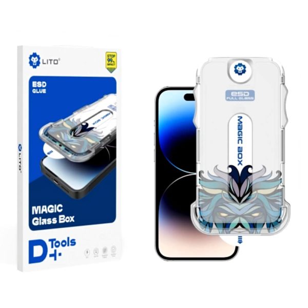 گلس iPhone 13promax لیتوو مدل D+ Tools Magic Glass Box به همراه کیت نصب